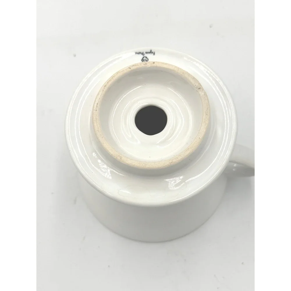 Kajava Mama Coffee Dripper Ceramic Pour Over White Spiral Ribbed V60 Style